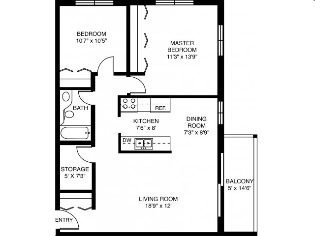 2BR/1BA - Woodstone