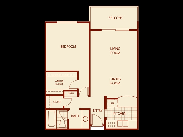 Floor Plan 1BD/1BA - SAN PASQUAL