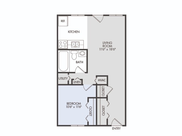 1 bed 1 bath - Midway Square Townhomes