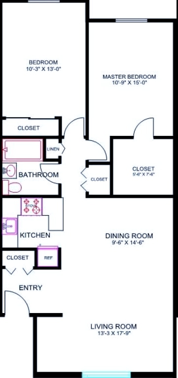 2BR/1BA - Presidential Estates