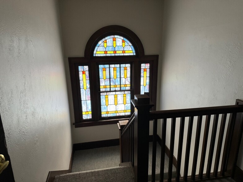 Stained glass window in foyer - 304 Cornell Ave