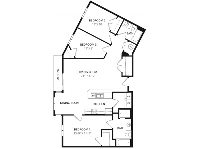 Floorplan - Bridges Apartment Homes