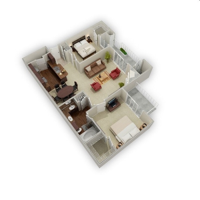 1BR/1BA 3D - Vue 360