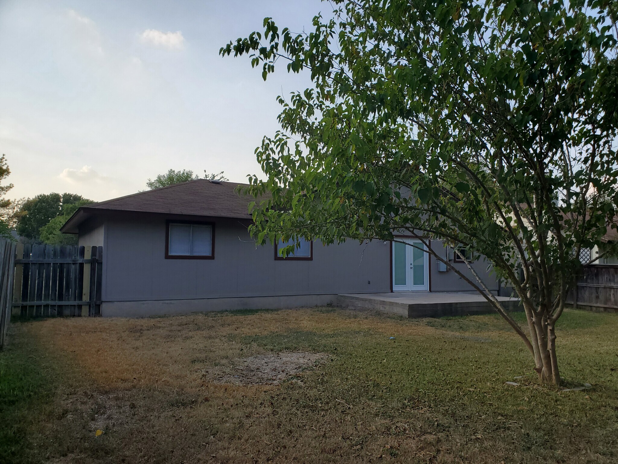 Privacy fenced back yard - 16301 Malden Dr