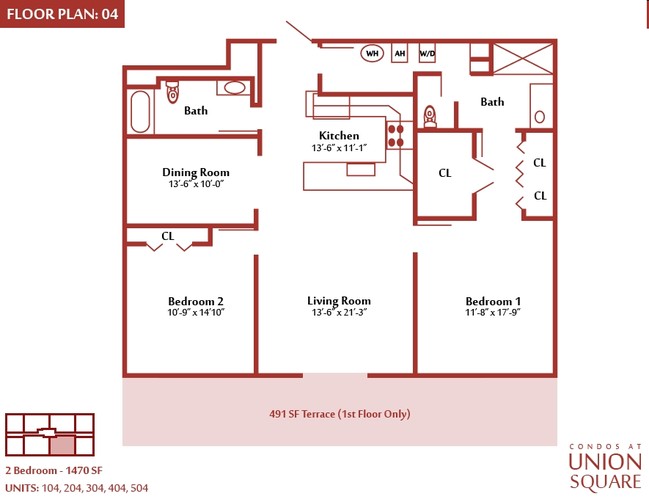 2BR/2BA - Condos At Union Square