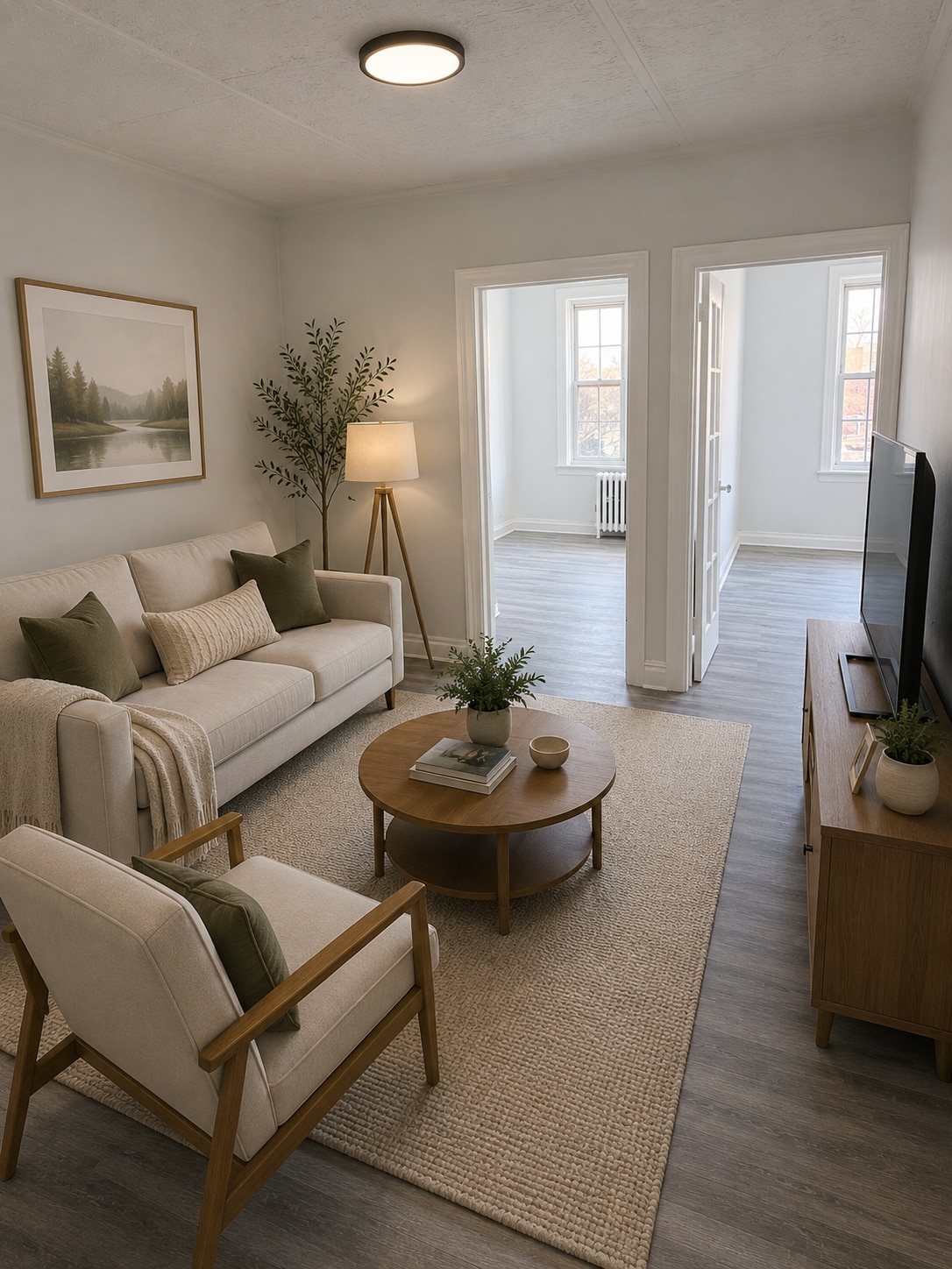 Living Room Virtually Stagedd - 351 Greenwich Ave