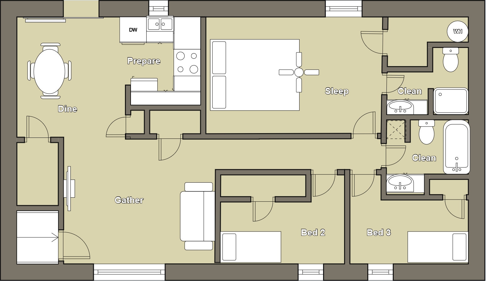 Open floorplan. Reference only, not to scale. - 2142 W Brooks St