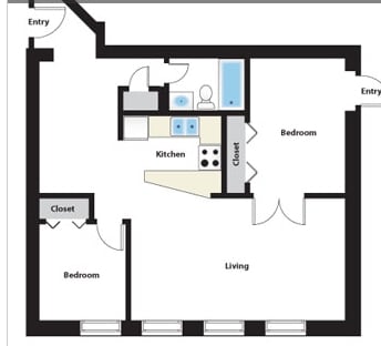 2BR/1BA - Columbian School Apartments