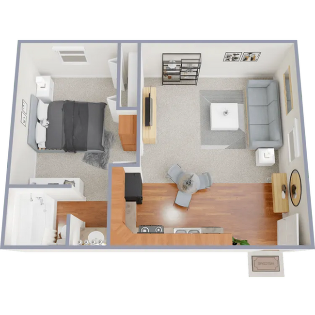 One bedroom, one bath, 520 square foot apartment home - Hills