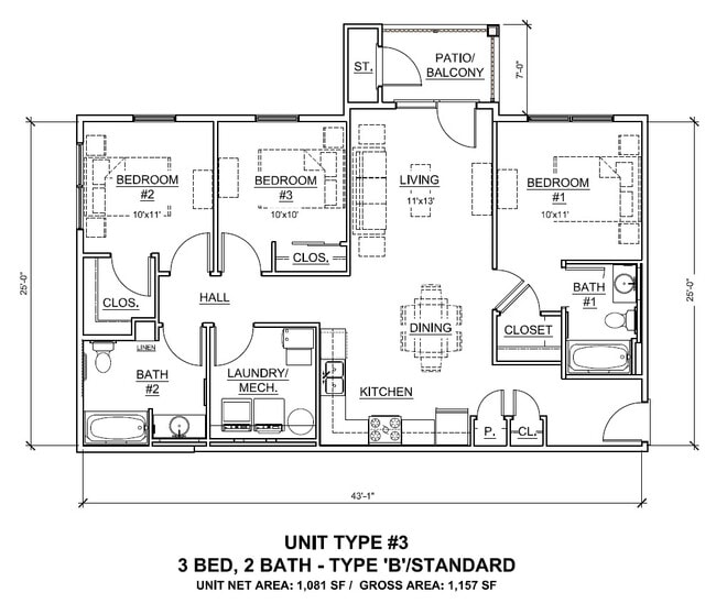 Floor Plan 3 - Carmany Place Apartments