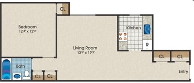 1BR/1BA - Maple Tree Apartments