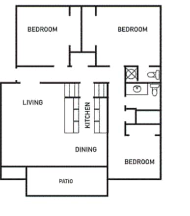 3BR/2BA - Cross Creek Apartments