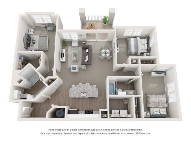 Lerner Parc at Gatlin Commons Three-Bedroom Floor Plan - Lerner Parc at Gatlin Commons