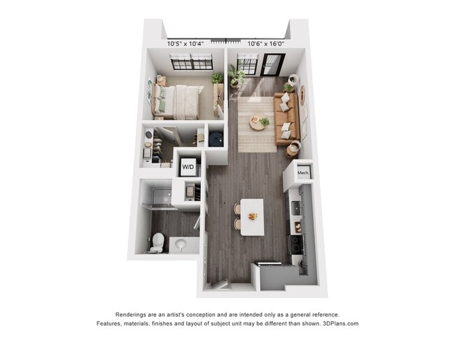 1-Bedroom 1-Bathroom | 665 sqft - The Whit
