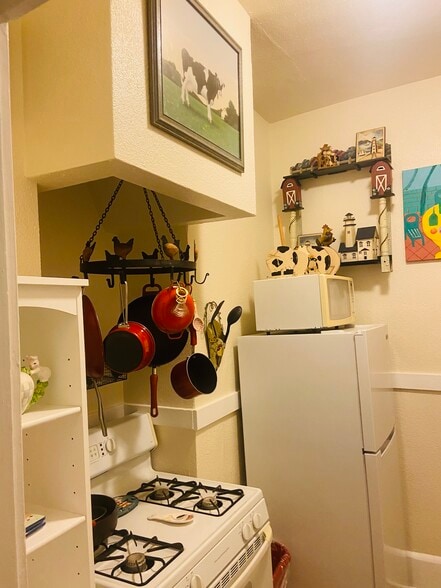 Full stoves & Pot racks included - The Lindsay Furnished Apartments