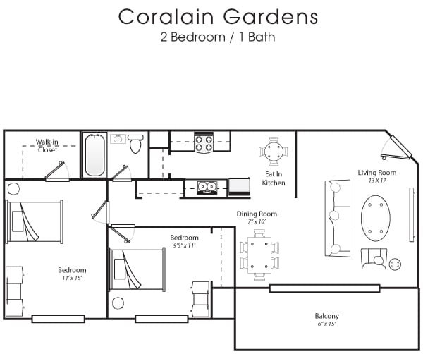 2BR/1BA - Coralain Gardens