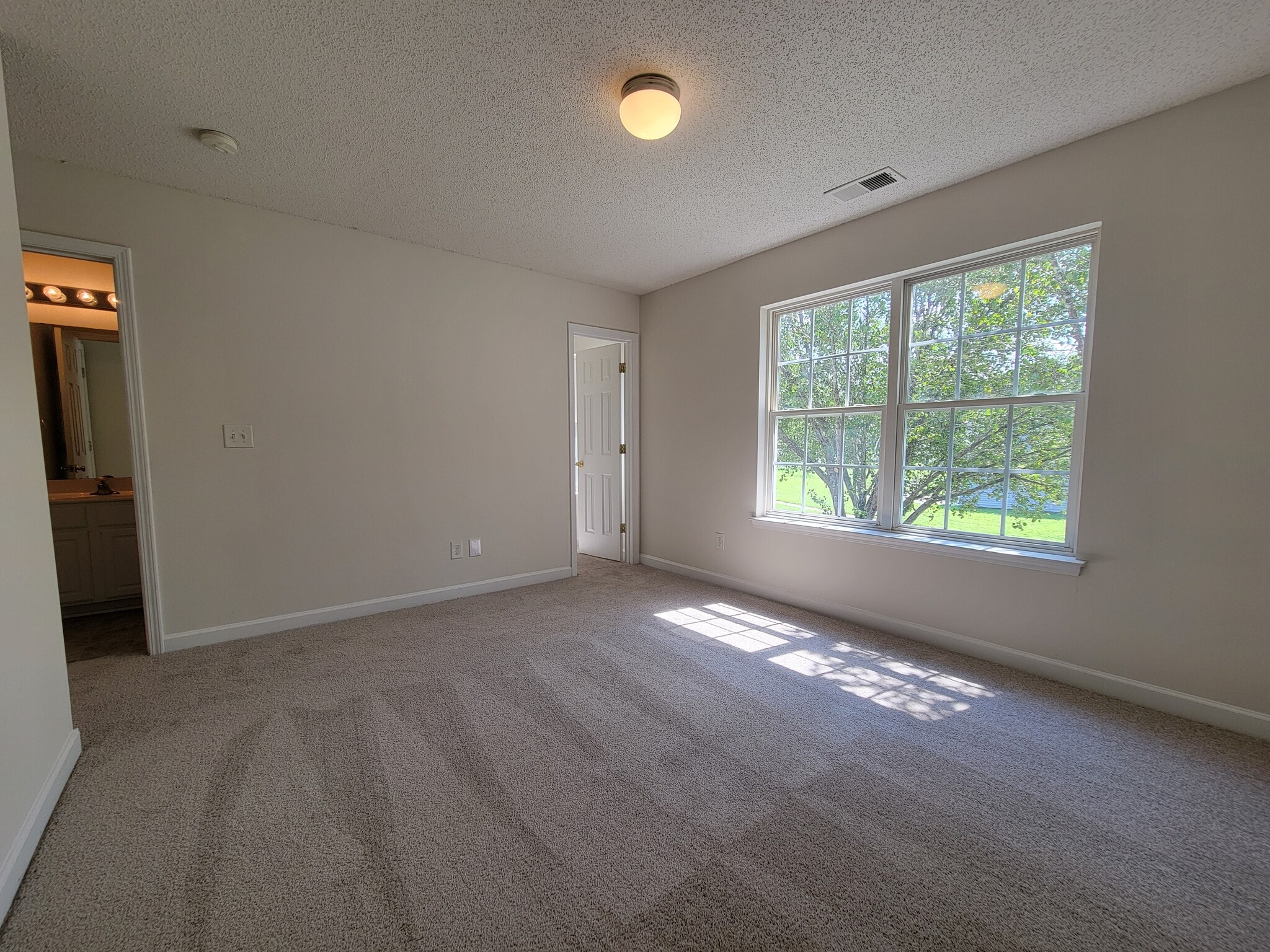 Primary bedroom is bright and spacious with a large walk-in closet. - 6903 Seney Dr