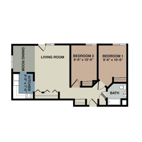 Floorplan - Applewood West and Fairmount Apartments