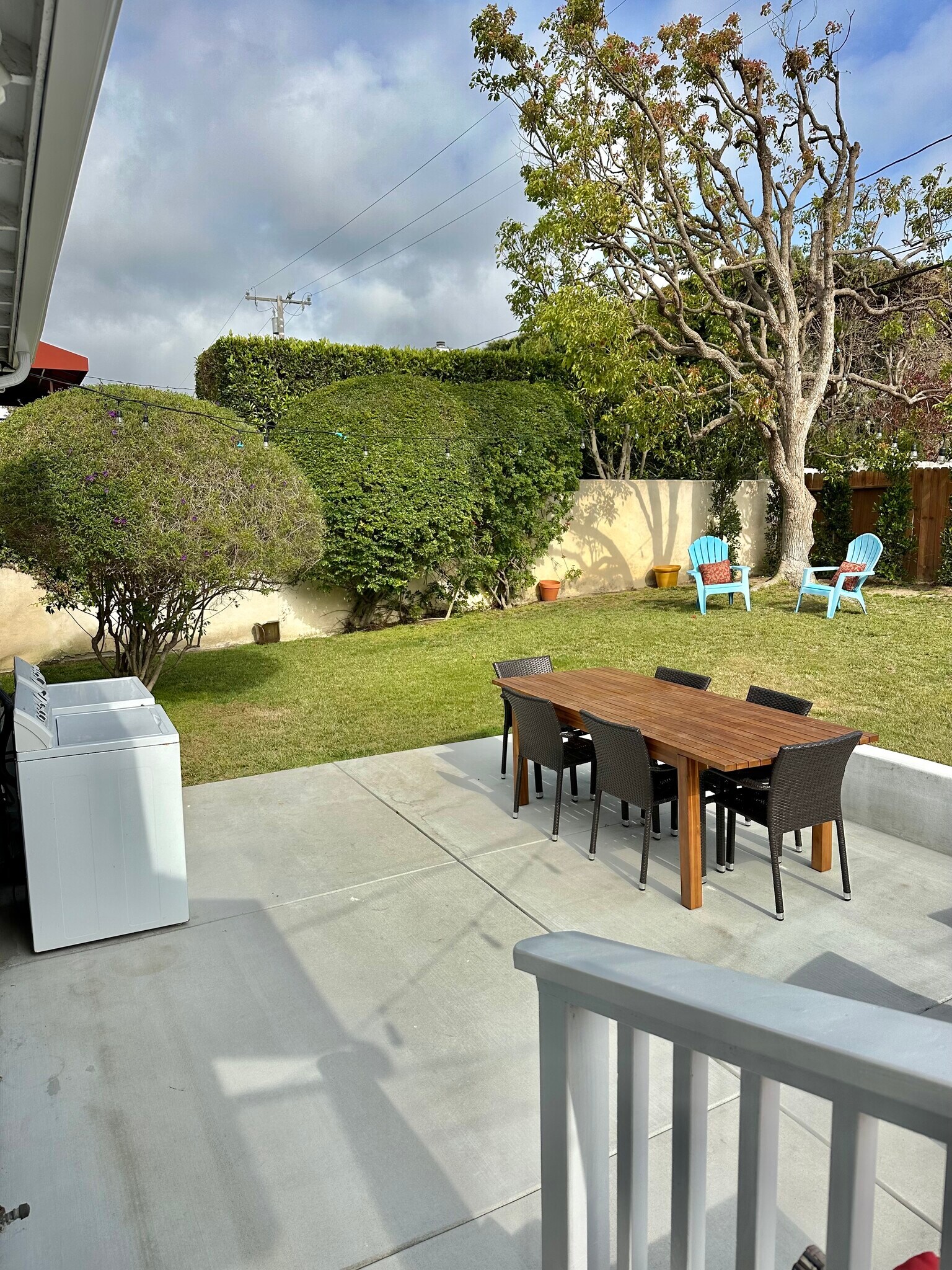 Laundry hookups on back patio - 1408 18th St