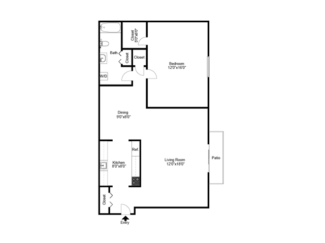 One Bedroom - Hillcrest Apartments