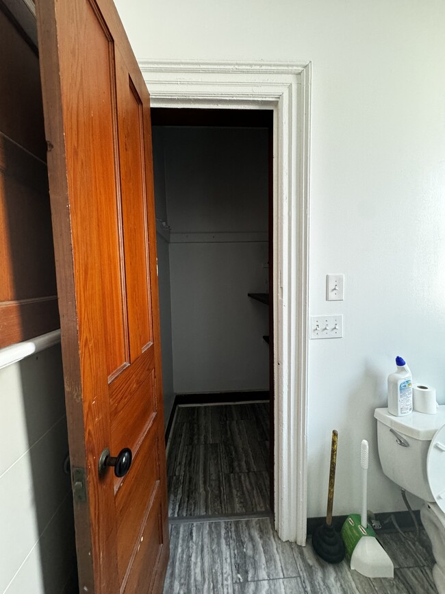 Walk in storage closet inside bathroom - 422 Busti Ave