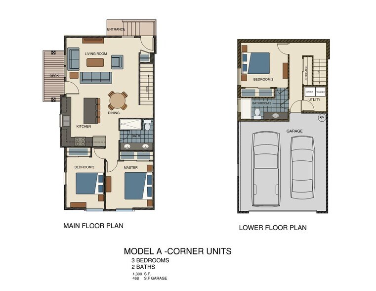 Model A - 3Bd/2Bath Corner Unit - 5334 Kenneth Ave