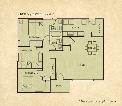 3BR/1.5BA - Cartersville Garden Apartments