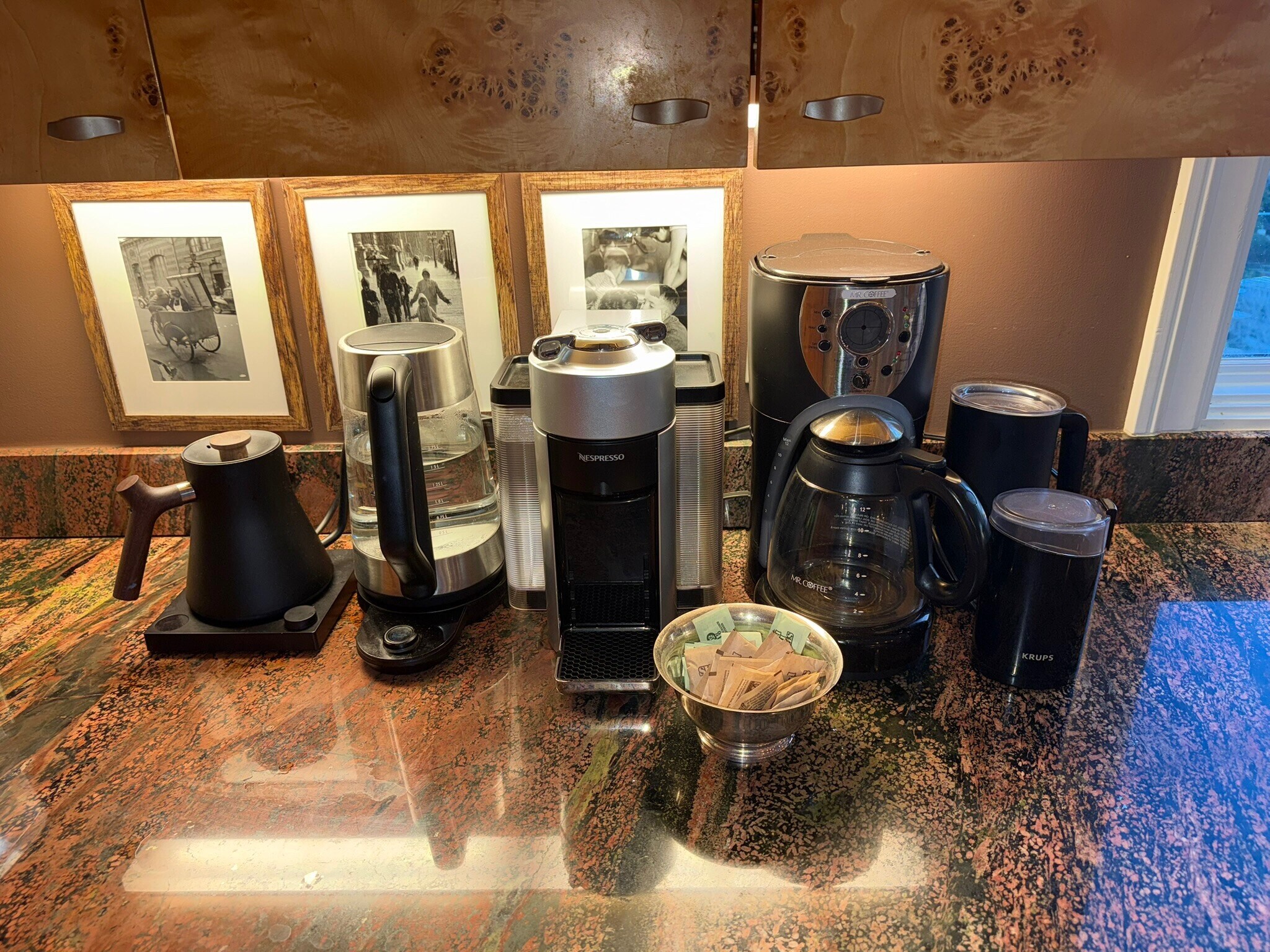 Coffee any way you like it- Nespresso, pour-over and automatic coffee makers, grinder, milk frother - 115 Inez Pl