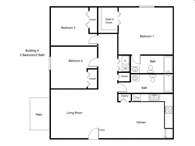 3 Bedroom A - Verdant Cove Apartments
