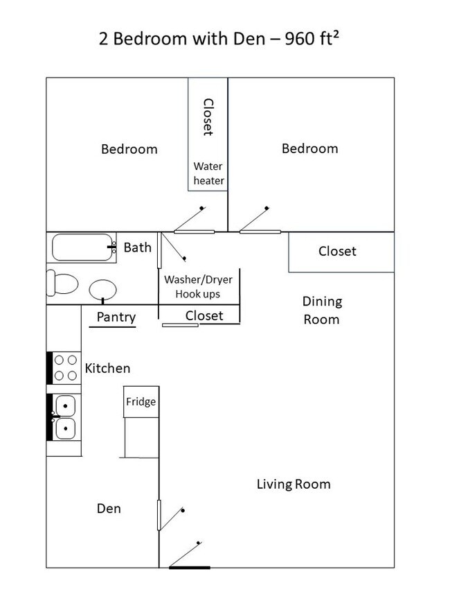 Primary Photo - Two bedroom with den! Washer/Dryer in unit!