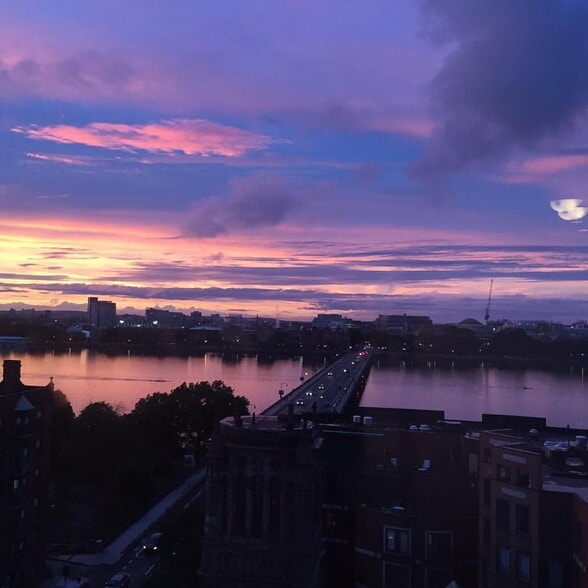 Sunset from living room and first bedroom - 483 Beacon St