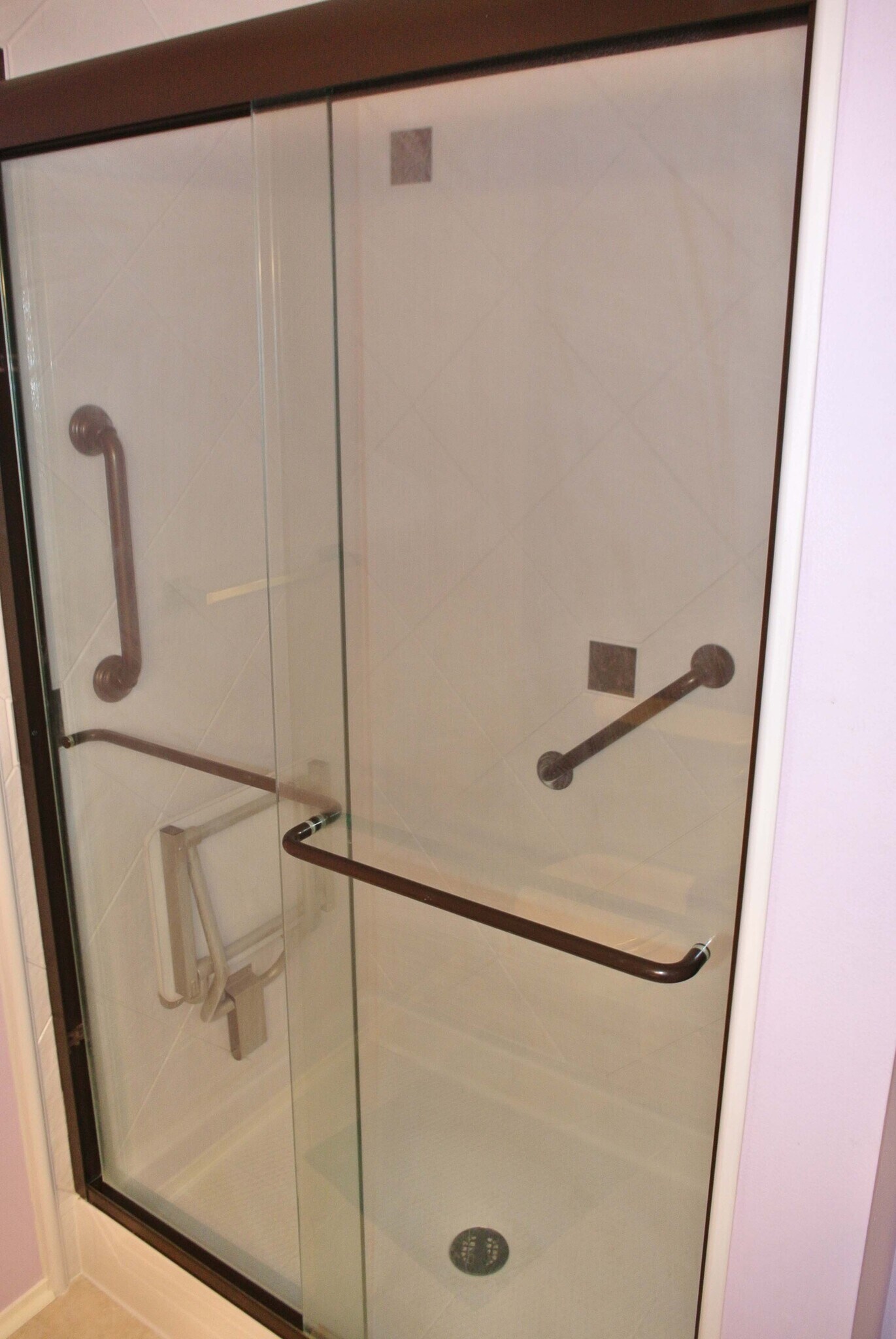 Master Bathroom New Walk In Shower With Seat - 6649 Quail Run Cir