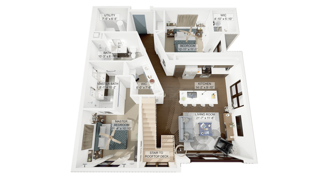 3D-Plan-Unit-2-E.png - La Collina Living in Little Italy Cleveland