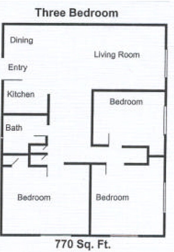 3BR/1BA - Townview Plaza Apartments