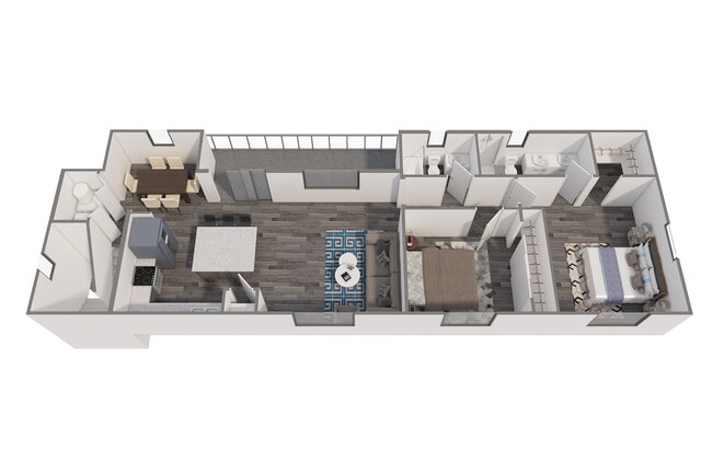 Explore the modern design and efficient layout of this stylish apartment, perfect for urban living. - Quarter North