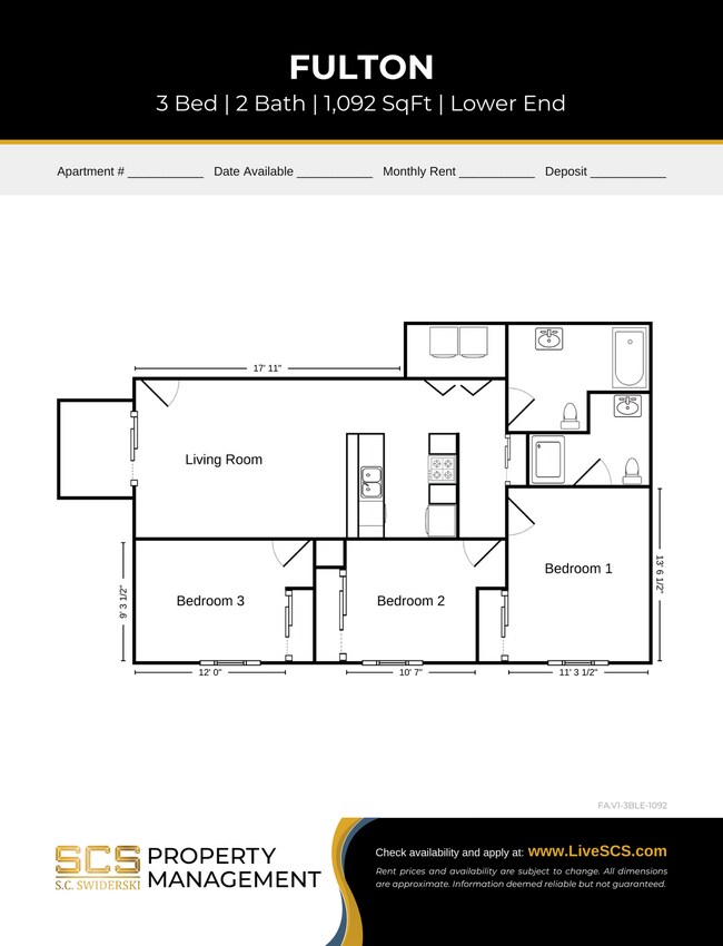 Floorplan - SCS Fox Point Apartment Community