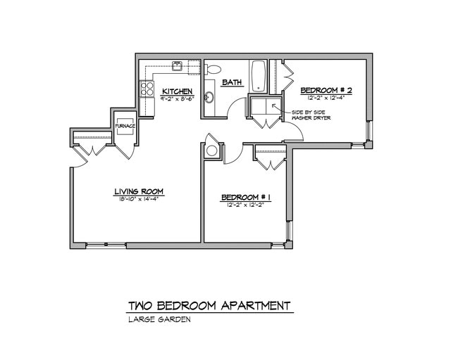 2 Bedroom, 1 Bath, LG Garden - Eagles Ridge Apartments