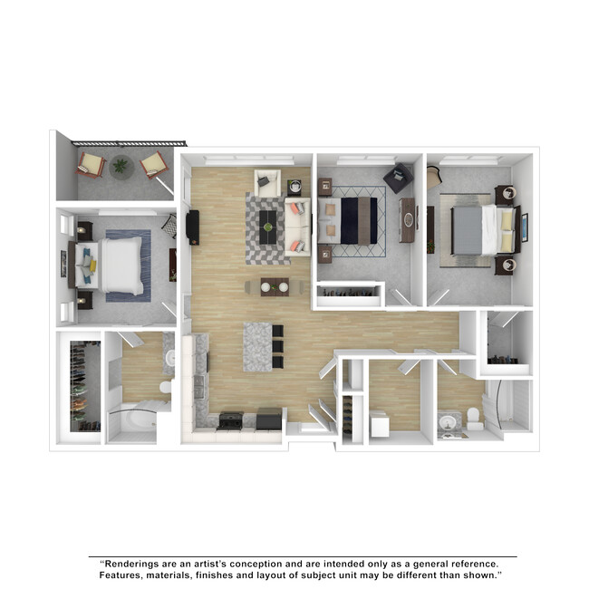 Three Bedrooms with Two Baths - City Lofts Apartments