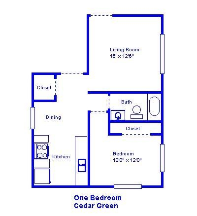 1BR/1BA - Cedar Green Apartments