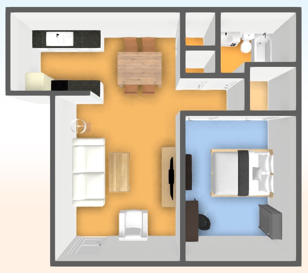 1 Bedroom 1 Bath Floorplan - Avondale Apartment Homes