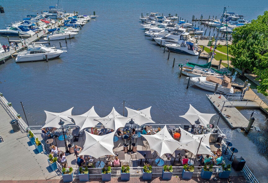 Old Town's wharf is a perfect place to eat ice cream and people watch. - 1800 West Abingdon Drive