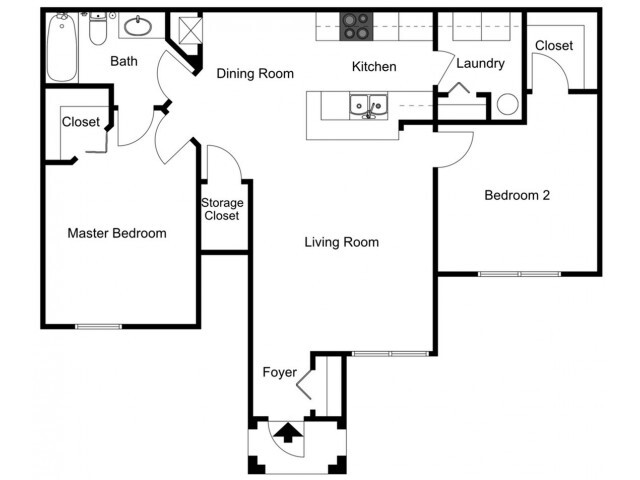 Hibiscus - Two Bedroom, One Bath,1st Floor - Walker Woods