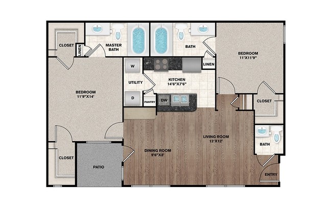 Floorplan - Flats on Chapel Apartments