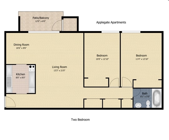 2BR/1BA - Applegate