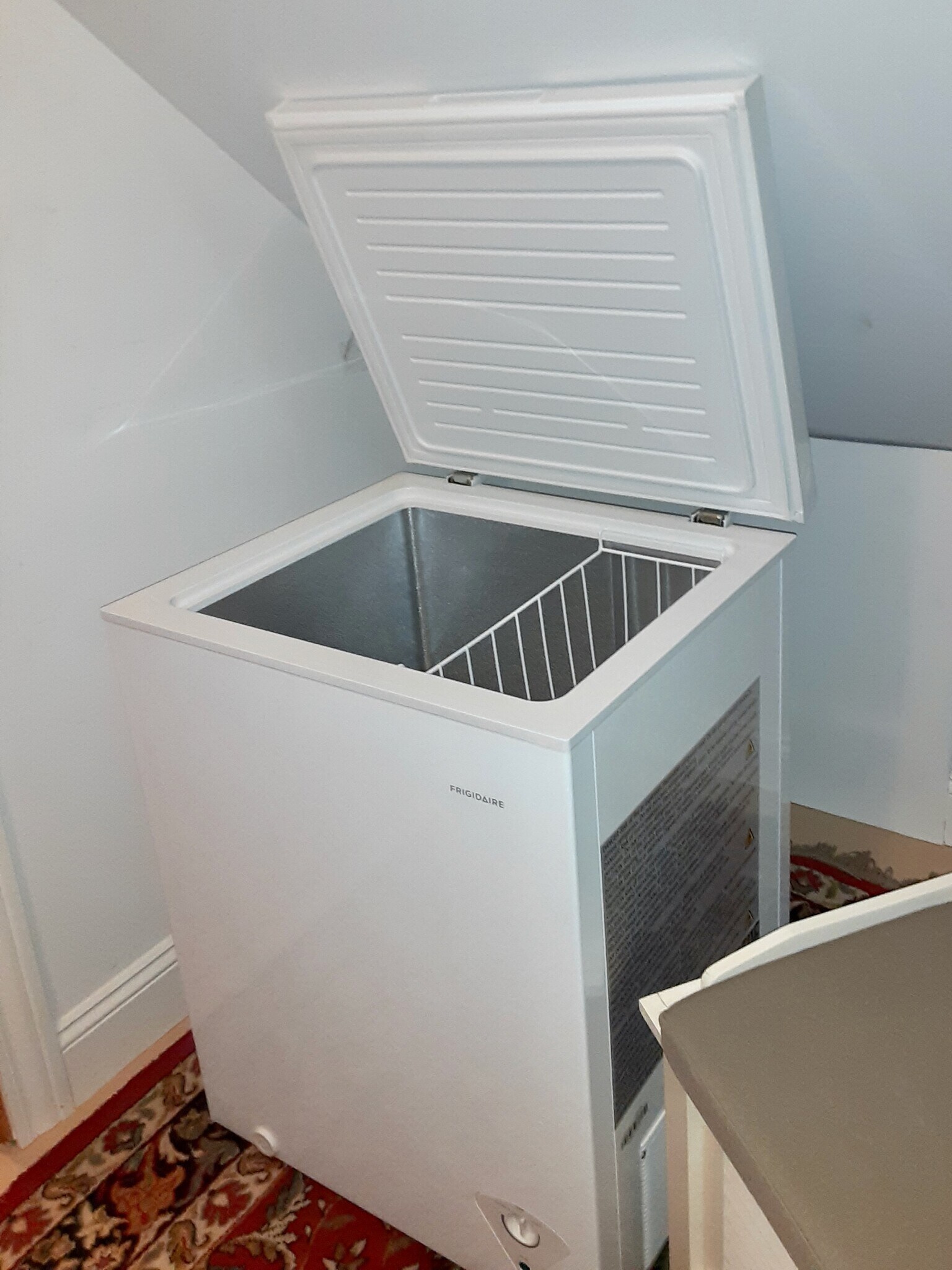 5 cf freezer for stocking-up. Located in changing room - 2422 N Drake Ave