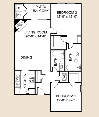 2BR/2BA - Crystal Creek Apartments