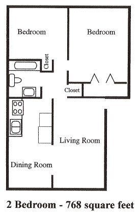 2 BR / 1 BA - Fountain Court Apartments