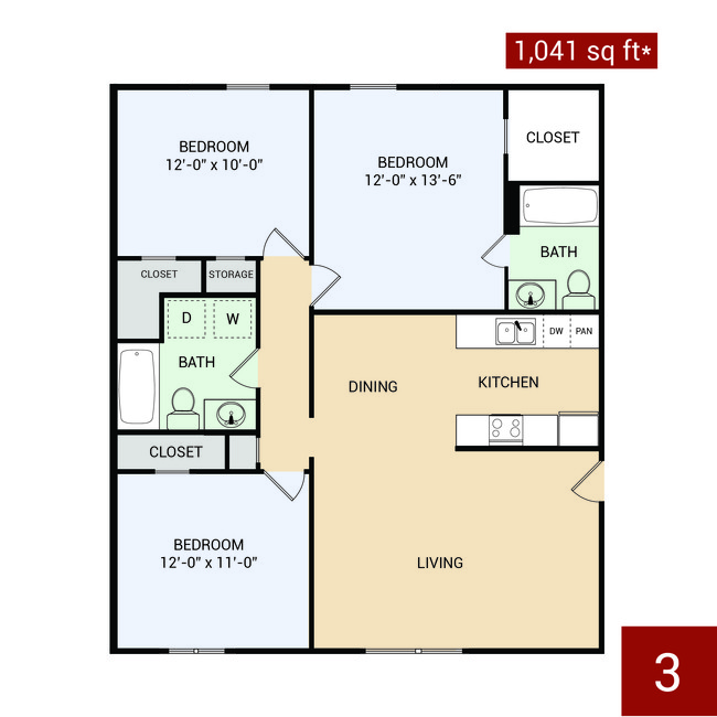 Floorplan - Cedar Ridge Apartments