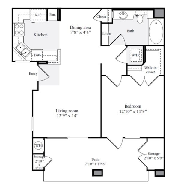 1 BED / 1 BATH - 740 SF - Via Ventura Apartments