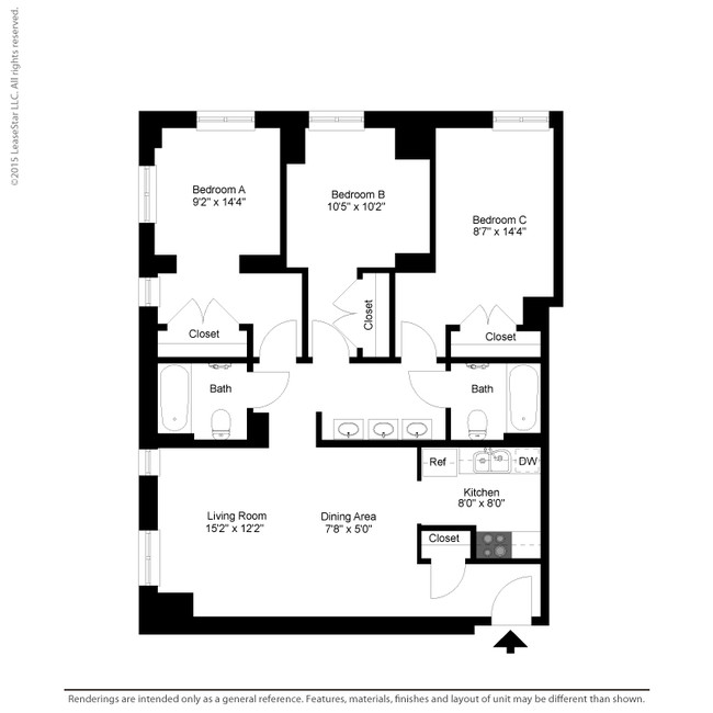 Lombard - 3 bedroom - Fayette Square Apartments